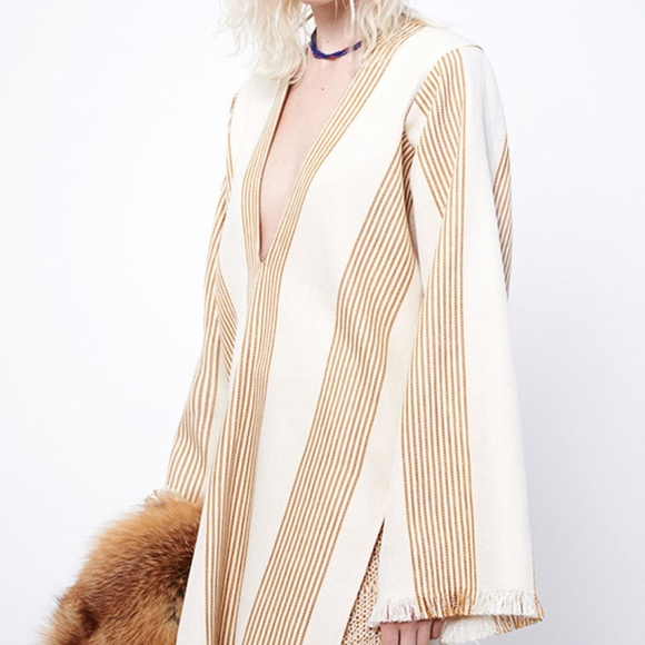 Derek Lam Stripe Canvas V-Neck Tunic Dress - Picture 3 of 3